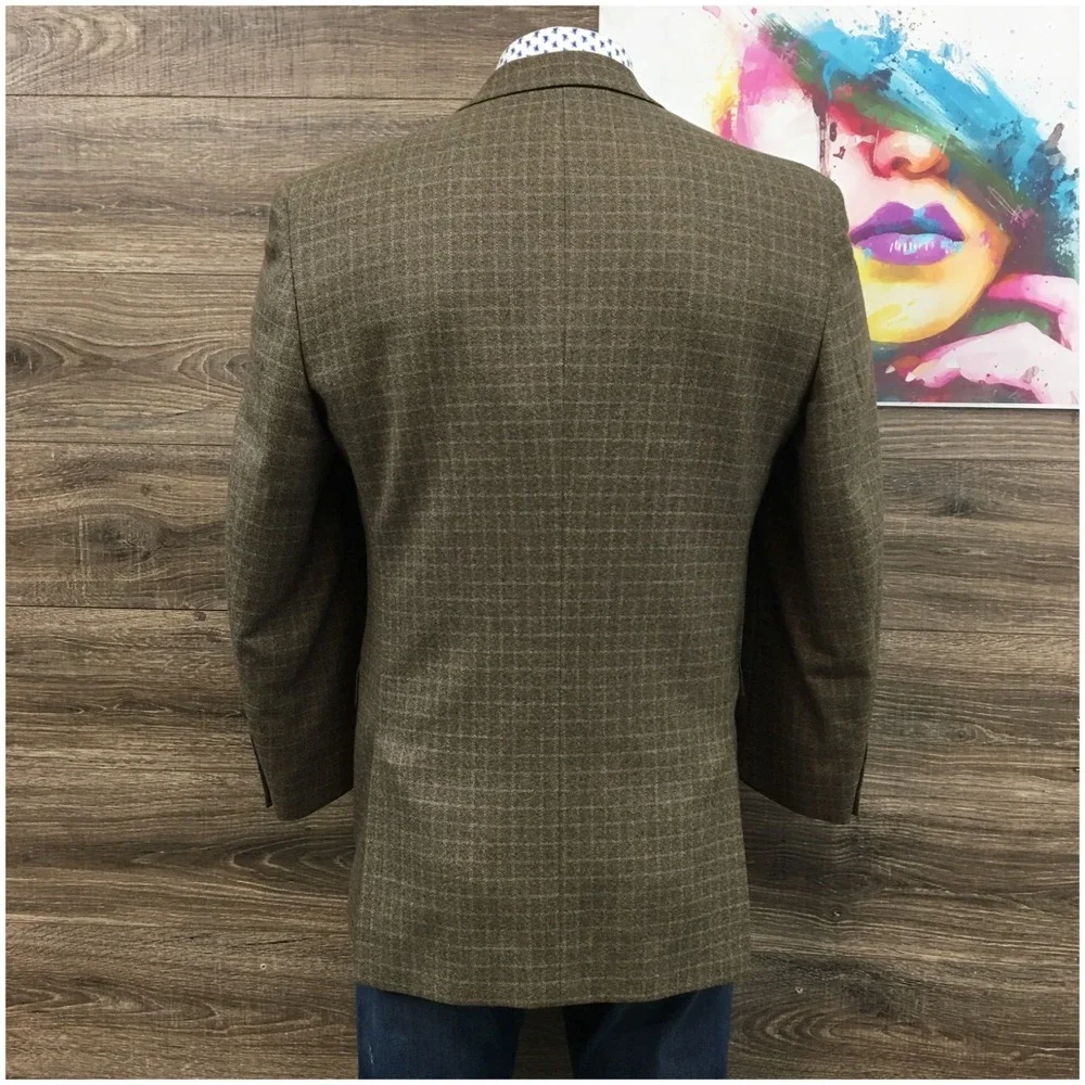 HART SCHAFFNER‎ Mens Knit Blazer Sport Coat Casual Jacket Size 42R Wool Suit USA